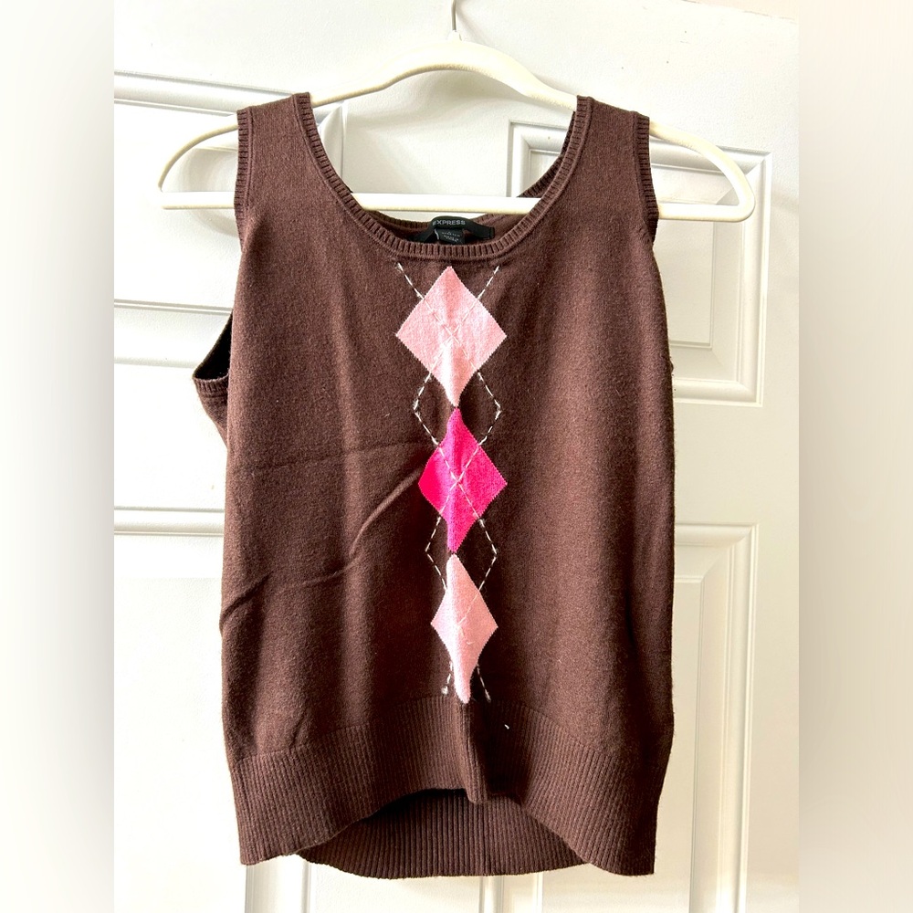 Express argyle sweater shell